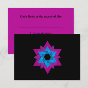 Rosa Lila Blue Star Blume RSVP-Karte RSVP Karte