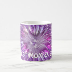 Rosa Lila Blume Abstraktes Fraktal Kaffeetasse