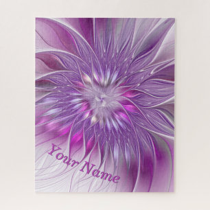 Rosa Lila Blume Passion Abstrakt Fraktal Name Puzzle