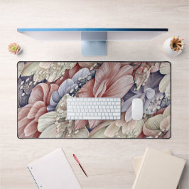 Rosa lila Blumen Blätter Thema Schreibtischunterlage