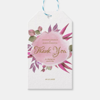 Rosa lila Blumen Hochzeit Danke Geschenkanhänger