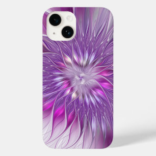 Rosa lila Blumen-Passion-Abstrakte-Fraktal-Kunst Case-Mate iPhone 14 Hülle