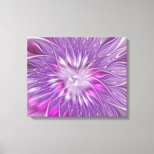 Rosa lila Blumen-Passion-Abstrakte-Fraktal-Kunst Leinwanddruck