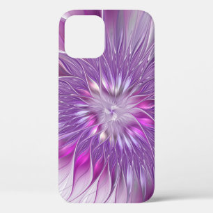 Rosa lila Blumen-Passion-Abstraktes Fraktal-Kunstw Case-Mate iPhone Hülle