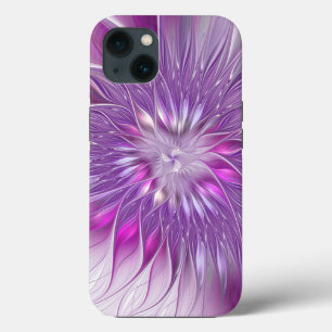 Rosa lila Blumen-Passion-Abstraktes Fraktal-Kunstw Case-Mate iPhone Hülle