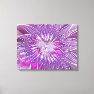 Rosa lila Blumen-Passion-Abstraktes Fraktal-Kunstw Leinwanddruck