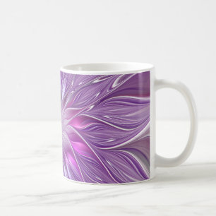 Rosa lila Blumen-Passion-Abstraktes Fraktal-Kunstw Tasse