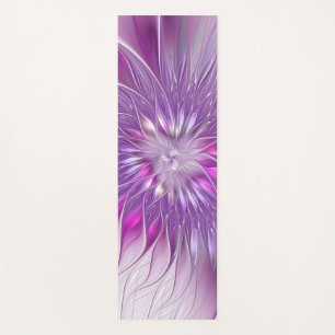 Rosa lila Blumen-Passion-Abstraktes Fraktal-Kunstw Yogamatte