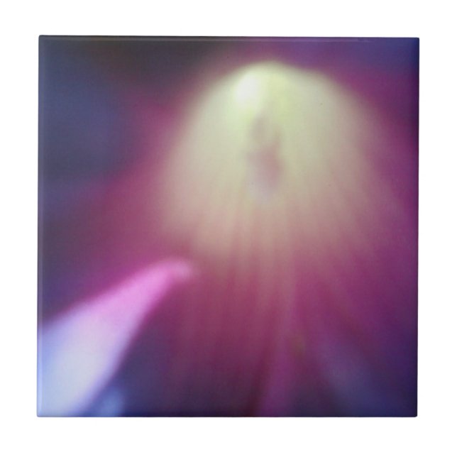 Rosa Lila Blumenfolie Fliese (Vorderseite)