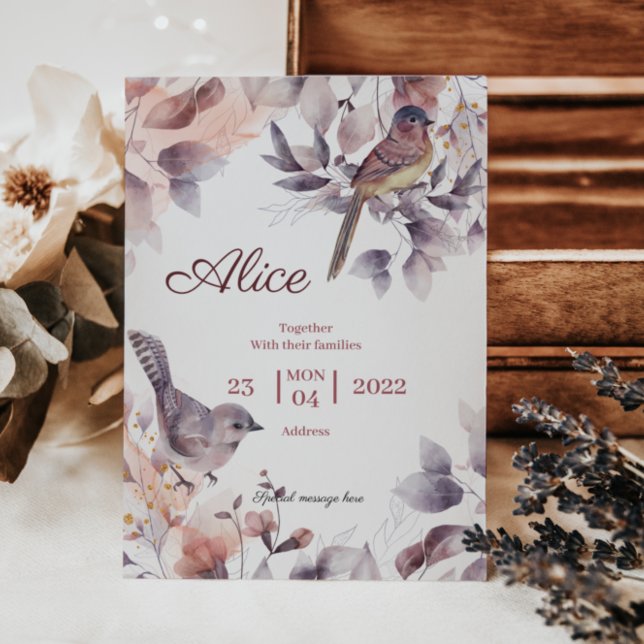 Rosa Lila Blüte mit Birnendusche Einladung (Von Creator hochgeladen)