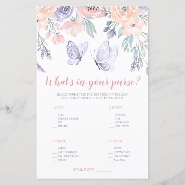 Rosa Lila Blütenschmetterlinge Was ist in deiner H (Vorderseite)