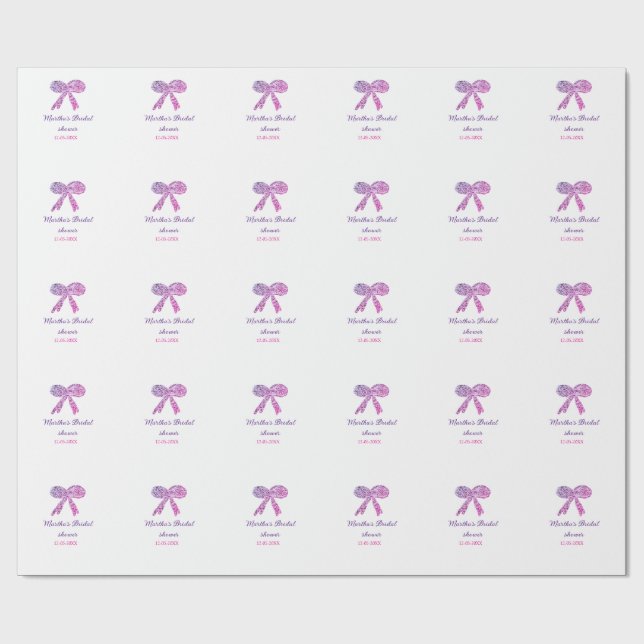 Rosa lila Bugfunkel Glitzer Brautparty Geschenkpapier (Flach)