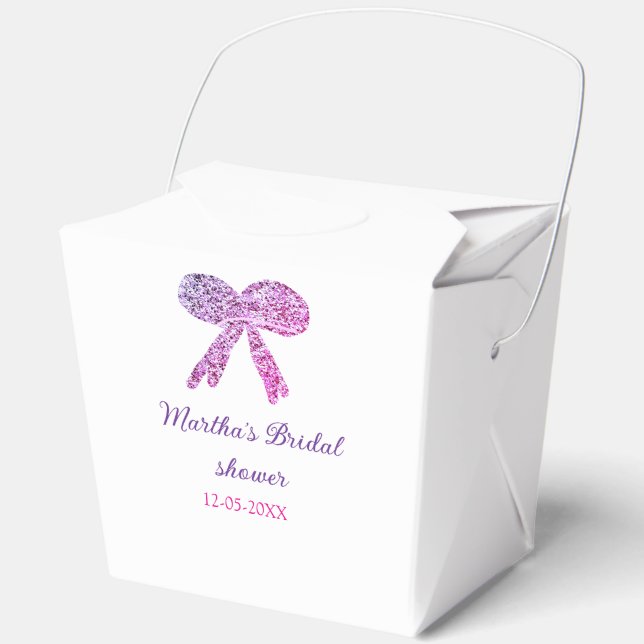 Rosa lila Bugfunkel Glitzer Brautparty Geschenkschachtel (Vorderseite)