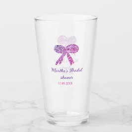 Rosa lila Bugfunkel Glitzer Brautparty Glas