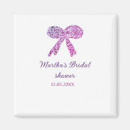 Rosa lila Bugfunkel Glitzer Brautparty Magnet