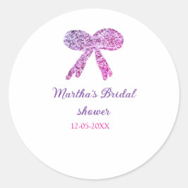 Rosa lila Bugfunkel Glitzer Brautparty Runder Aufkleber