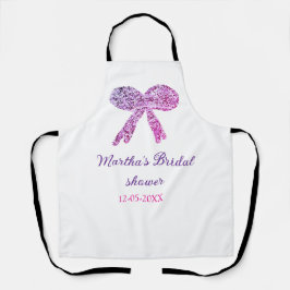 Rosa lila Bugfunkel Glitzer Brautparty Schürze