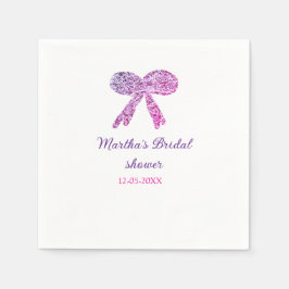 Rosa lila Bugfunkel Glitzer Brautparty Serviette