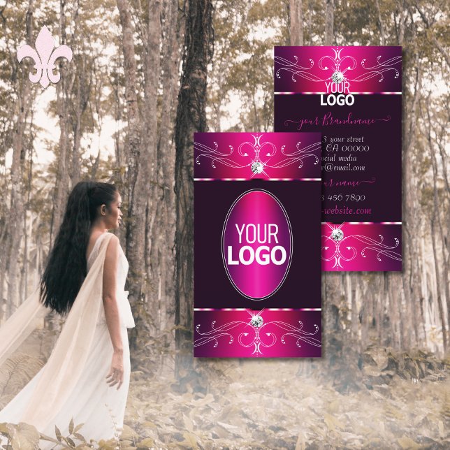 Rosa Lila Burgund Verzierte Ornamente Logo-Galerie Visitenkarte (Von Creator hochgeladen)