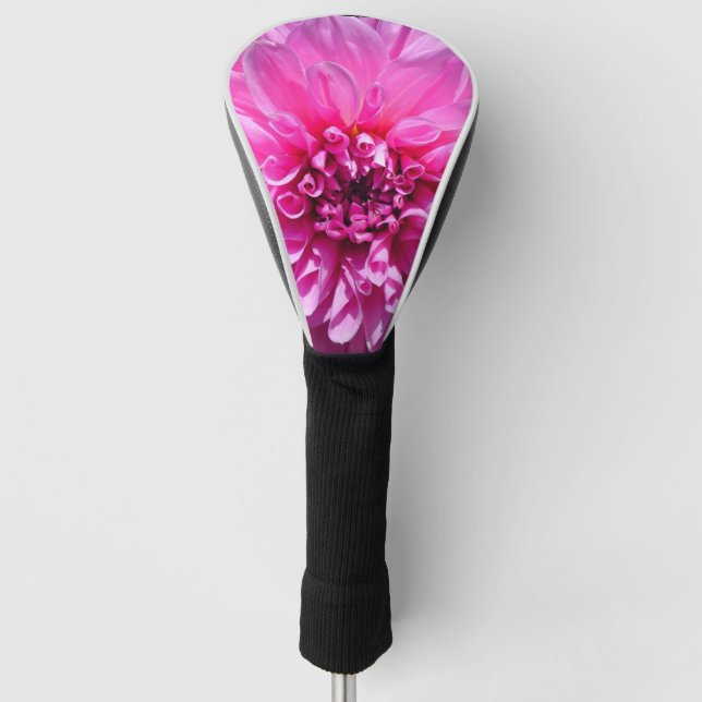 Rosa Lila Dahlia-Blume Golf Headcover (Vorderseite)