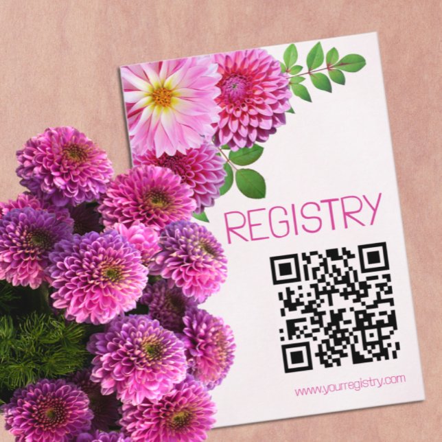 Rosa Lila Dahlia Girl Showregistrierung Begleitkarte (Von Creator hochgeladen)