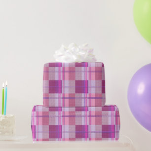Rosa lila diagonales Karopapier Geschenkpapier