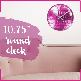 Rosa Lila Diskothek Ball Sparkasse Mirror Große Wanduhr