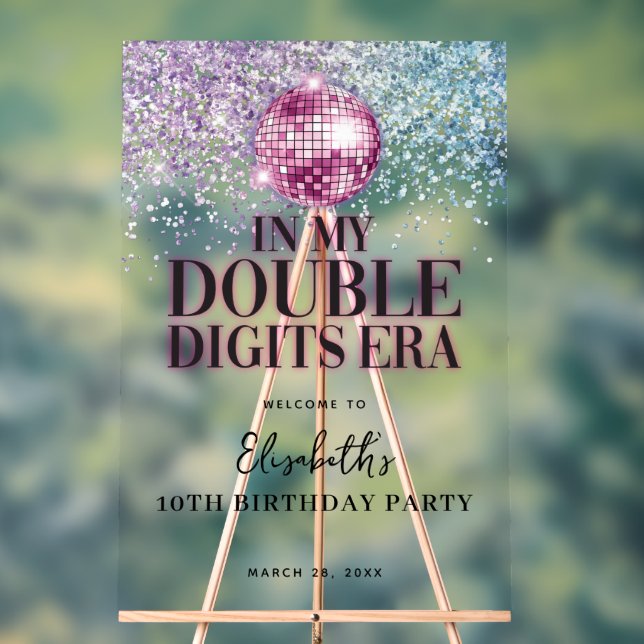 Rosa Lila Diskothek Doppelsterne Geburtstag Willko Acrylschild (Neutral)