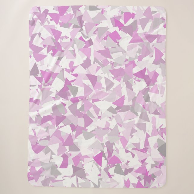 Rosa lila Dreieckmuster Sherpadecke (Vorderseite)