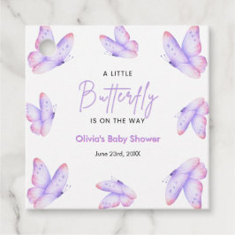 Rosa lila ein kleiner Schmetterling Baby Shower Geschenkanhänger