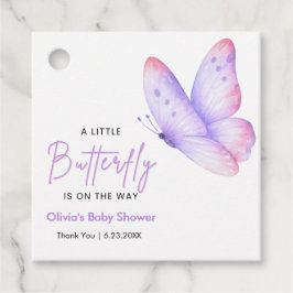 Rosa lila ein kleiner Schmetterling Baby Shower Geschenkanhänger