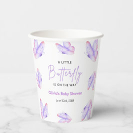 Rosa lila ein kleiner Schmetterling Baby Shower Pappbecher