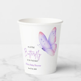 Rosa lila ein kleiner Schmetterling Baby Shower Pappbecher
