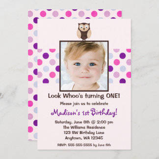 Rosa lila Eulen-1. Einladung