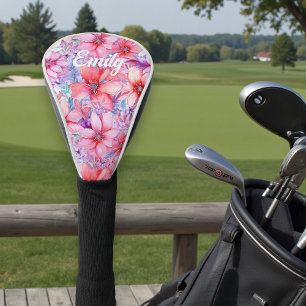 Rosa Lila Farbe Blütenfarbe Personalisierter Name Golf Headcover