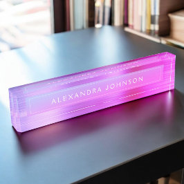 Rosa Lila Folie | Beruflich modern Namensplakette