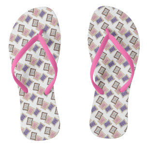 Rosa Lila Frühstück Toaster Pastry Junk Food Flip Flops