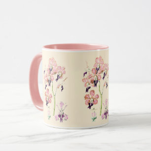Rosa lila gefleckte Orchidee vintage Botanik Tasse
