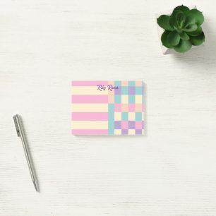 Rosa Lila Gelb Colorblocks Ihr Name Post-it Klebezettel