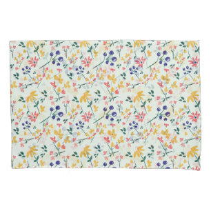 Rosa Lila-gelb-grün-elegantes Blumenmuster Kissenbezug