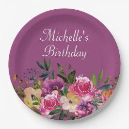 Rosa Lila Gelbe Blüte Brust Geburtsname Pappteller