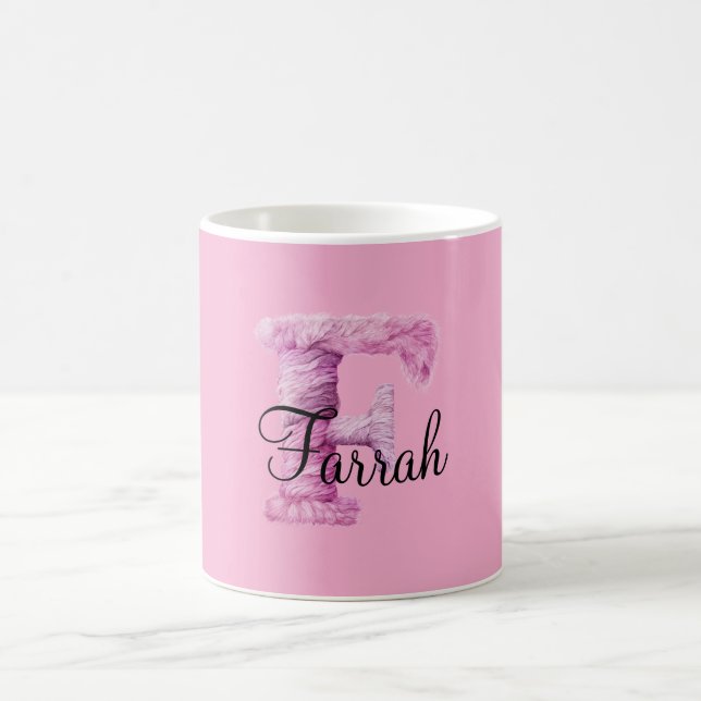 Rosa Lila Gemütlich F Name  Kaffeetasse (Mittel)