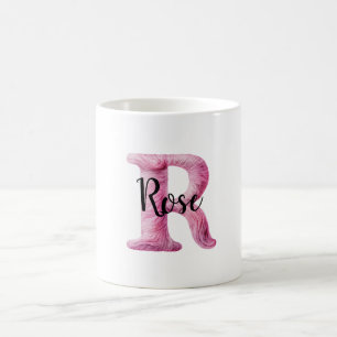 Rosa Lila Gemütlicher Buchstabe R Name  Kaffeetasse