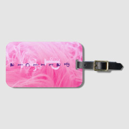 Rosa Lila Girl Simple Modern Monogram Template Gepäckanhänger