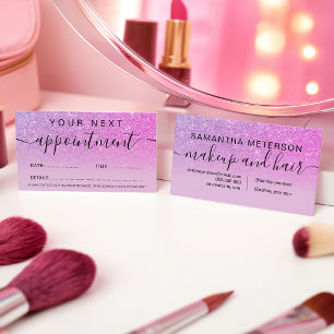 Rosa-lila-glitter Ombre-Luxus-Termin-Karte Terminkarte