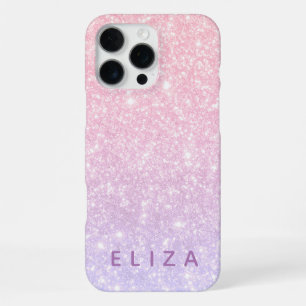 Rosa Lila Glitzer glänzen Handy Case iPhone 16 Pro Max Hülle