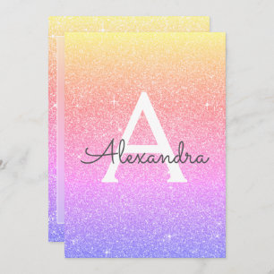 Rosa lila Glitzer-Klasse von Abschluss-Party 2019 Einladung