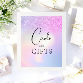 Rosa Lila Glitzer Ombre Gift Table Brautparty Poster