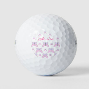 Rosa lila Glitzer-Schmetterling fügen den Textbuch Golfball