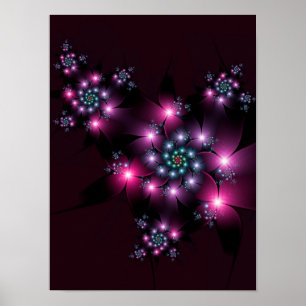 Rosa lila gotische Blumen Poster